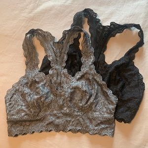 SOLD - Set of Two Lace Bralettes - S